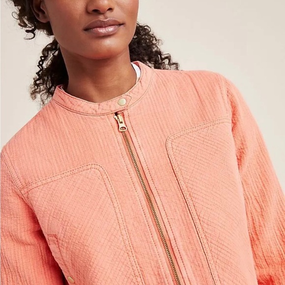 Anthropologie Joyce Textured Moto Cotton Jacket size xs - Picture 6 of 13